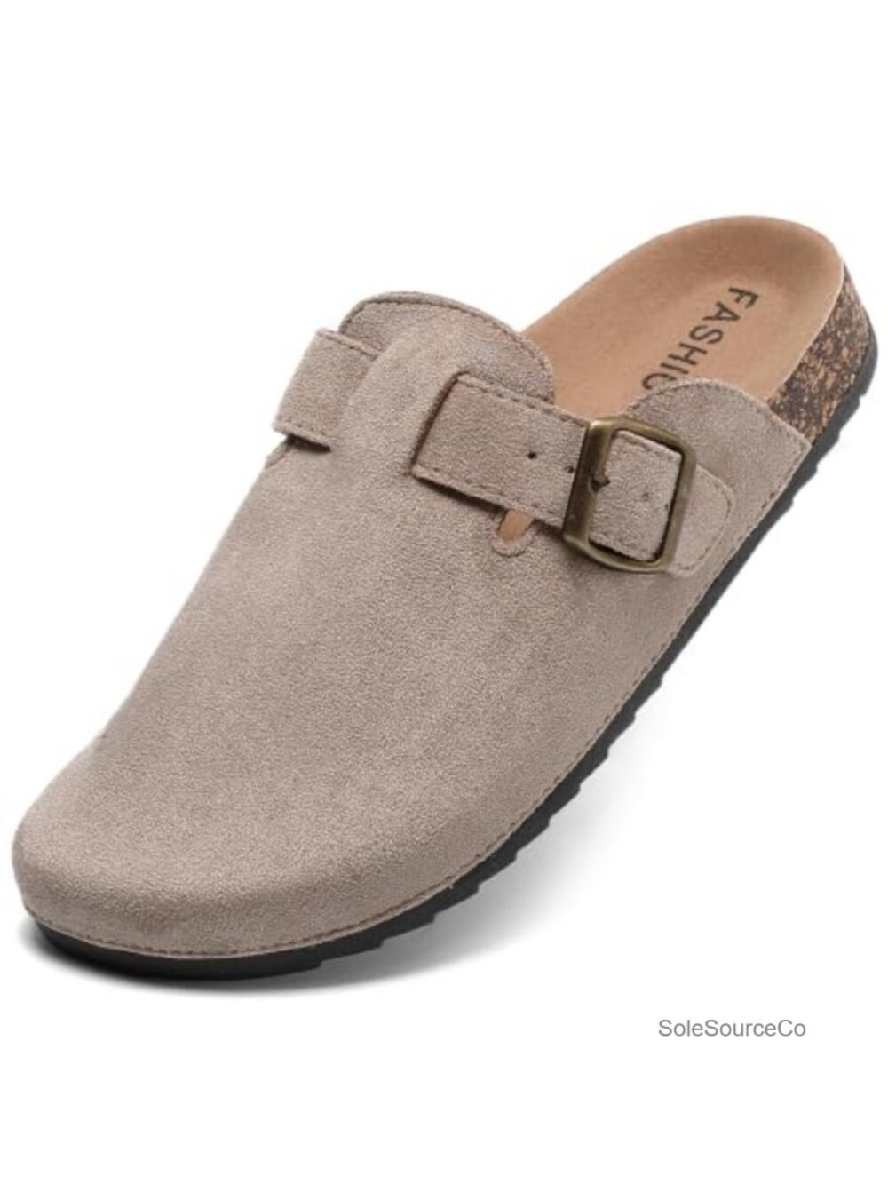 Suede Clogs Women Men Cork Footbed Leather Mules Slip On